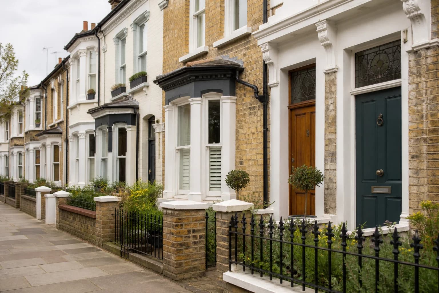 A row of rental homes in the United Kingdom